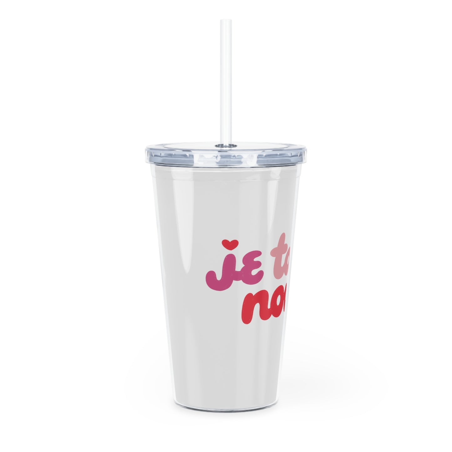 Je Taime Nounou Tumbler with Straw