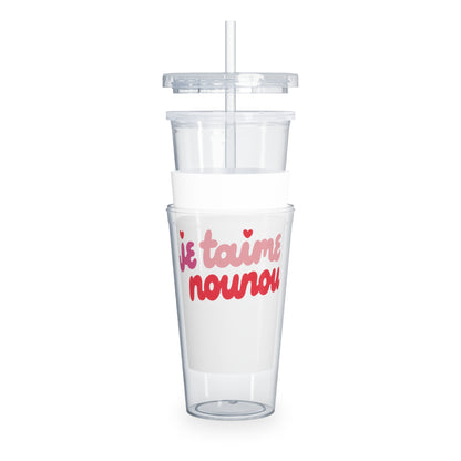 Je Taime Nounou Tumbler with Straw